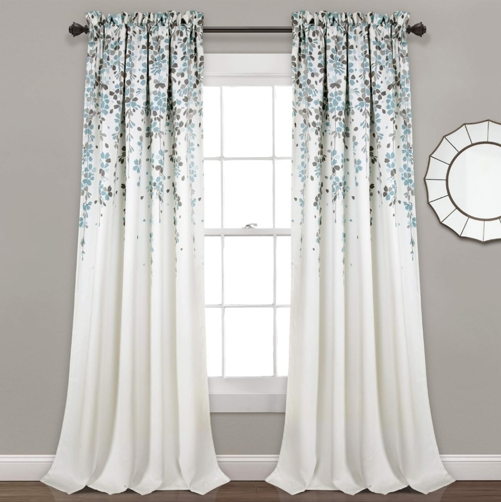 Lush Decor Flower Design Room Darkening Window SINGLE Panel 84” X 52"
